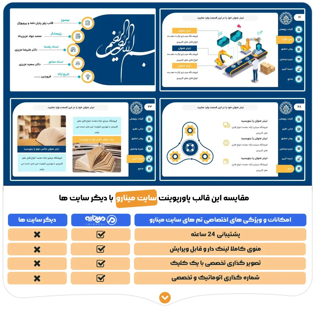 قالب پاورپوینت حرفه ای پایان نامه و پروپوزال
