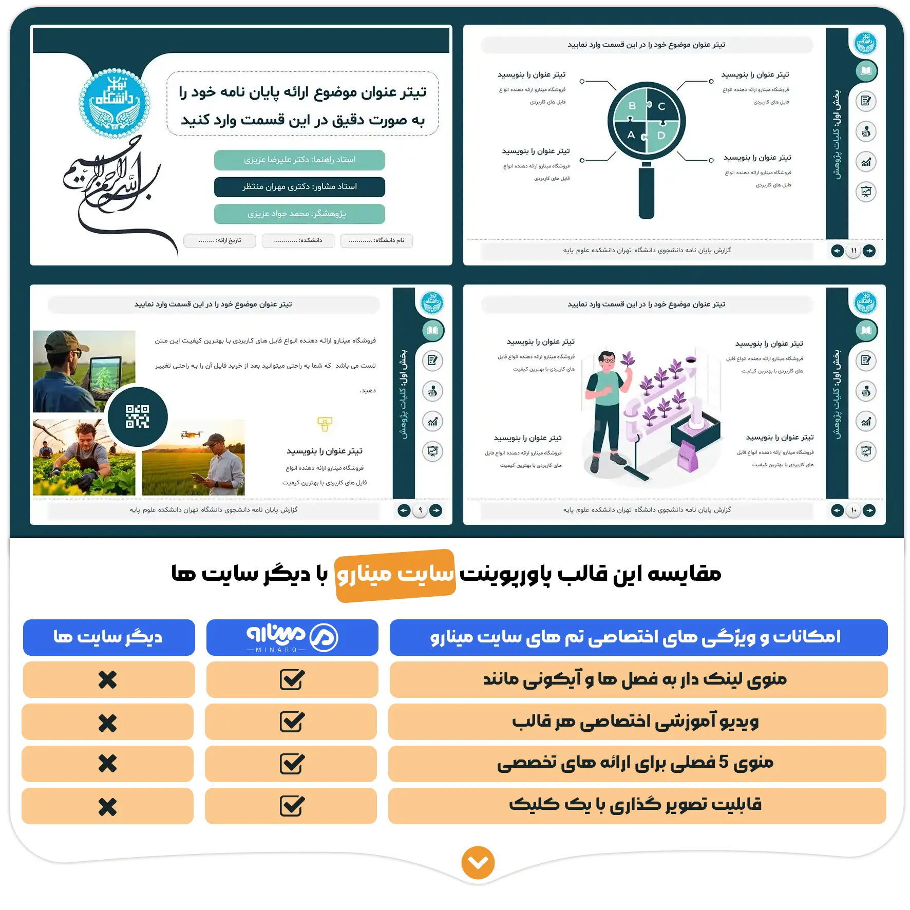 قالب پاورپوینت پایان نامه و پروپوزال طرح عمومی